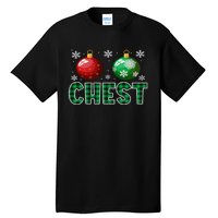 Chest Nuts Christmas Matching Couple Plaid Graphic Chestnuts  Tall T-Shirt