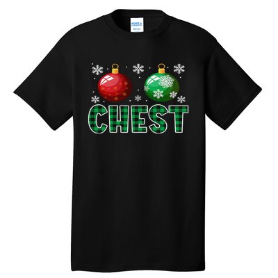 Chest Nuts Christmas Matching Couple Plaid Graphic Chestnuts  Tall T-Shirt