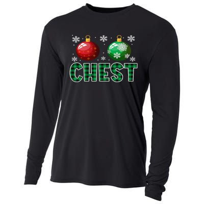 Chest Nuts Christmas Matching Couple Plaid Graphic Chestnuts  Cooling Performance Long Sleeve Crew