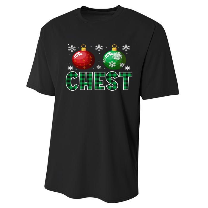 Chest Nuts Christmas Matching Couple Plaid Graphic Chestnuts  Performance Sprint T-Shirt