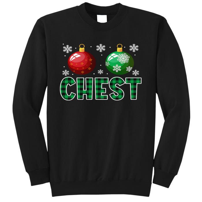 Chest Nuts Christmas Matching Couple Plaid Graphic Chestnuts  Tall Sweatshirt