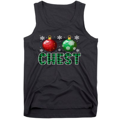 Chest Nuts Christmas Matching Couple Plaid Graphic Chestnuts  Tank Top