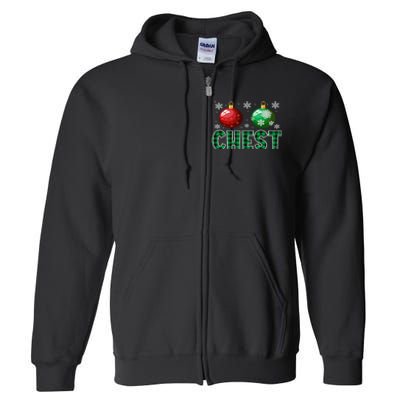 Chest Nuts Christmas Matching Couple Plaid Graphic Chestnuts  Full Zip Hoodie