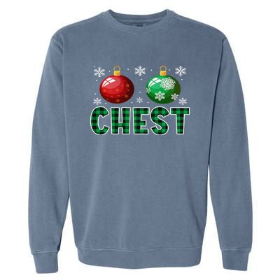 Chest Nuts Christmas Matching Couple Plaid Graphic Chestnuts  Garment-Dyed Sweatshirt