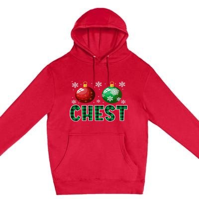 Chest Nuts Christmas Matching Couple Plaid Graphic Chestnuts  Premium Pullover Hoodie