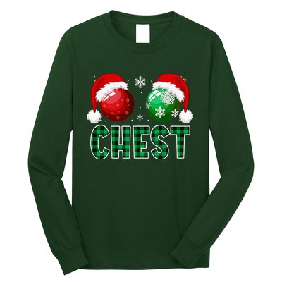 Chest Nuts Christmas Funny Matching Couple Chestnuts  Long Sleeve Shirt