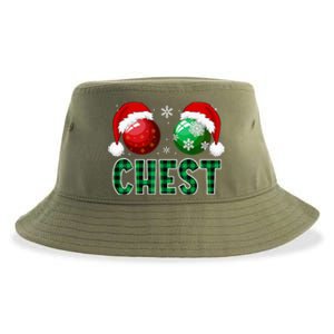 Chest Nuts Christmas Funny Matching Couple Chestnuts  Sustainable Bucket Hat