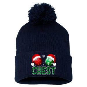 Chest Nuts Christmas Funny Matching Couple Chestnuts  Pom Pom 12in Knit Beanie