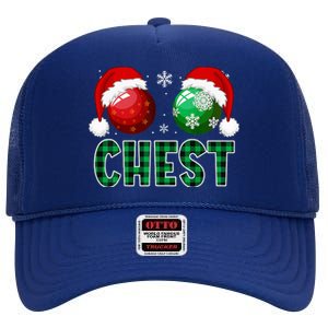 Chest Nuts Christmas Funny Matching Couple Chestnuts  High Crown Mesh Back Trucker Hat