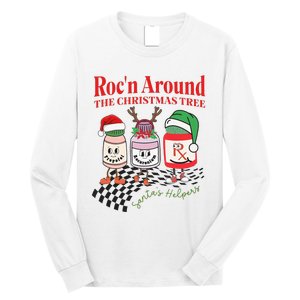 Crna Nurse Christmas Christmas Tree Pharmacy Tech Long Sleeve Shirt