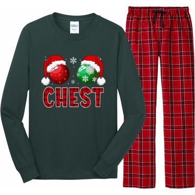 Chest Nuts Christmas Funny Matching Couple Chestnuts  Long Sleeve Pajama Set