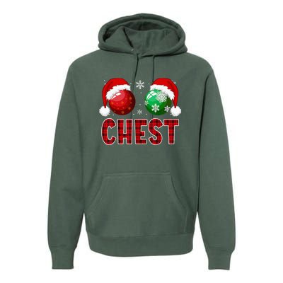 Chest Nuts Christmas Funny Matching Couple Chestnuts  Premium Hoodie