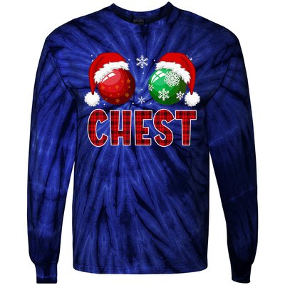 Chest Nuts Christmas Funny Matching Couple Chestnuts  Tie-Dye Long Sleeve Shirt