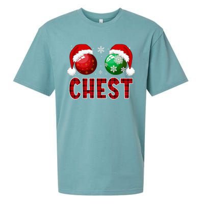 Chest Nuts Christmas Funny Matching Couple Chestnuts  Sueded Cloud Jersey T-Shirt