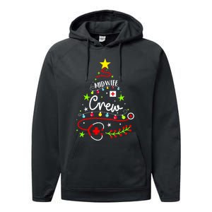 Christmas Nurse Cute Xmas Stethoscope Tree Midwife Crew Performance Fleece Hoodie