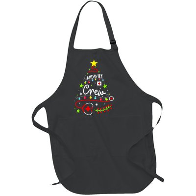 Christmas Nurse Cute Xmas Stethoscope Tree Midwife Crew Full-Length Apron With Pockets