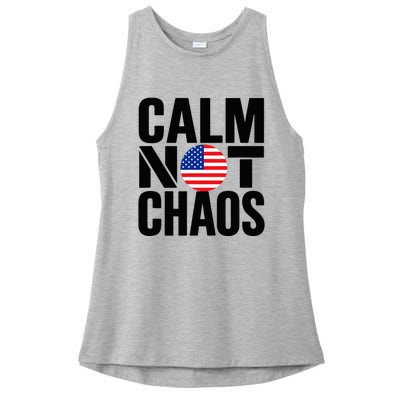 Calm Not Chaos Bold Political Ladies PosiCharge Tri-Blend Wicking Tank