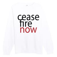 Ceasefire Now Premium Crewneck Sweatshirt