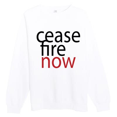 Ceasefire Now Premium Crewneck Sweatshirt