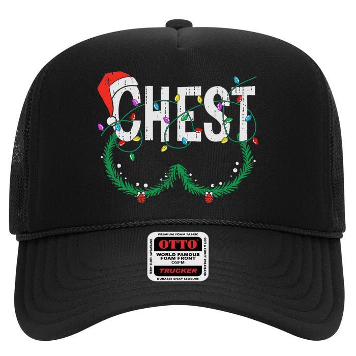 Chest Nuts Christmas Funny Matching Couple Chestnuts High Crown Mesh Back Trucker Hat