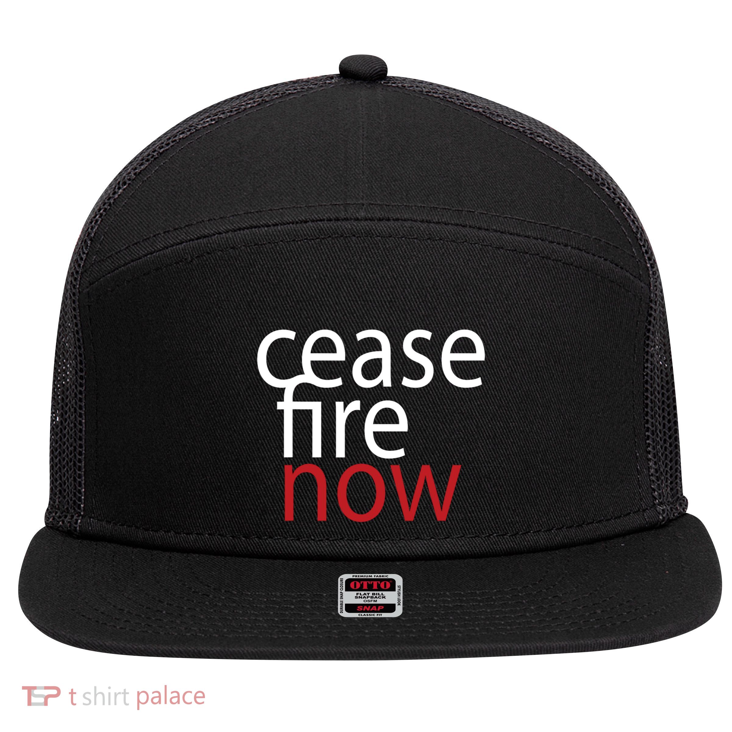 Ceasefire Now 7 Panel Mesh Trucker Snapback Hat
