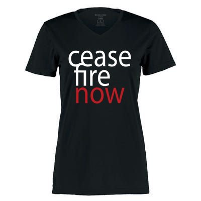 Ceasefire Now Women's Momentum V-Neck T-Shirt