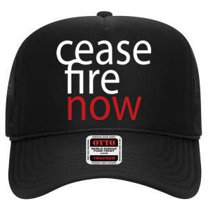 Ceasefire Now High Crown Mesh Back Trucker Hat