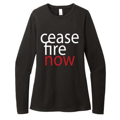 Ceasefire Now Womens CVC Long Sleeve Shirt