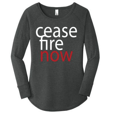 Ceasefire Now Women's Perfect Tri Tunic Long Sleeve Shirt