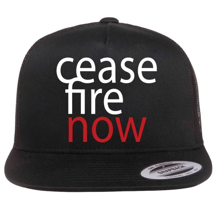 Ceasefire Now Flat Bill Trucker Hat