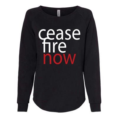 Ceasefire Now Womens California Wash Sweatshirt