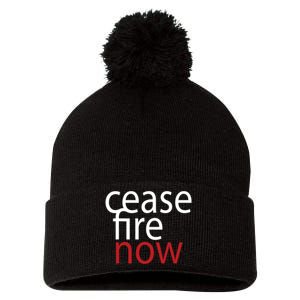 Ceasefire Now Pom Pom 12in Knit Beanie