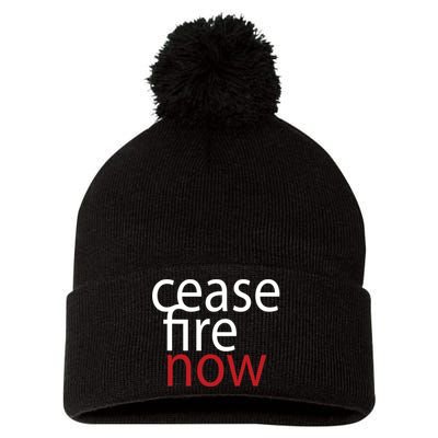 Ceasefire Now Pom Pom 12in Knit Beanie