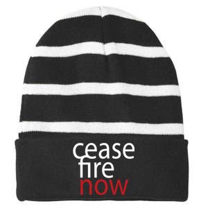 Ceasefire Now Striped Beanie with Solid Band