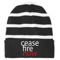 Ceasefire Now Striped Beanie with Solid Band