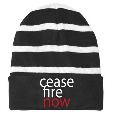 Ceasefire Now Striped Beanie with Solid Band