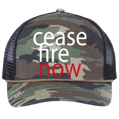 Ceasefire Now Retro Rope Trucker Hat Cap