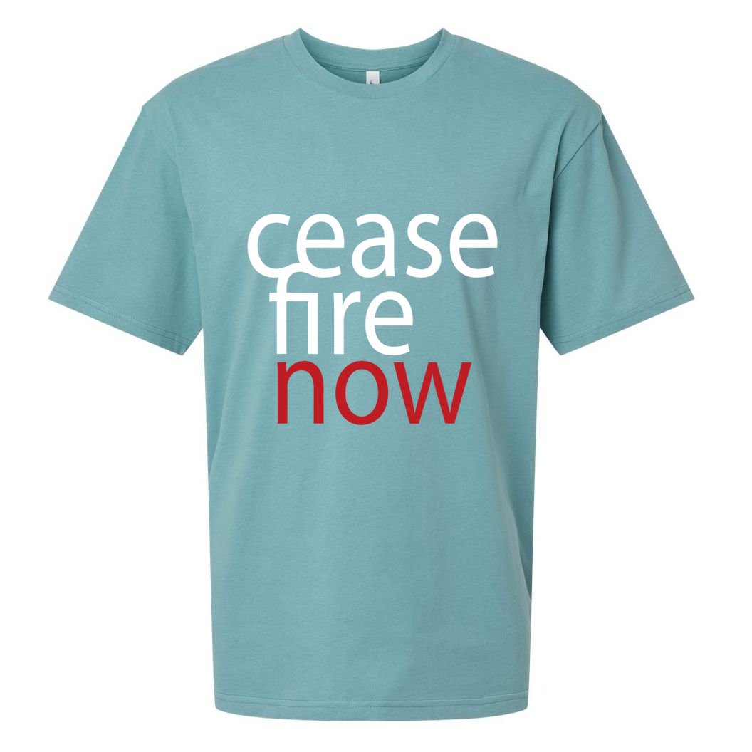 Ceasefire Now Sueded Cloud Jersey T-Shirt