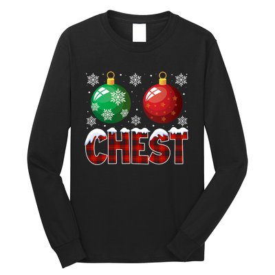 Chest Nuts Christmas Shirt Funny Matching Couple Chestnuts Long Sleeve Shirt