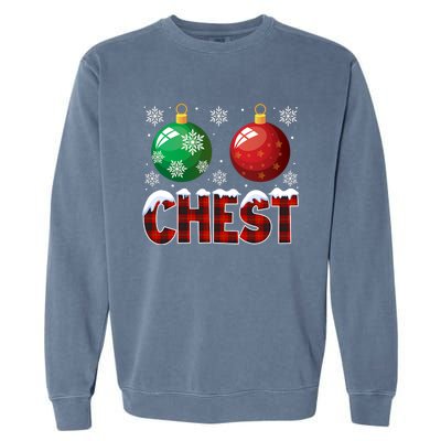 Chest Nuts Christmas Shirt Funny Matching Couple Chestnuts Garment-Dyed Sweatshirt