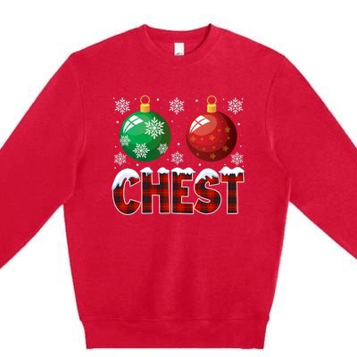 Chest Nuts Christmas Shirt Funny Matching Couple Chestnuts Premium Crewneck Sweatshirt