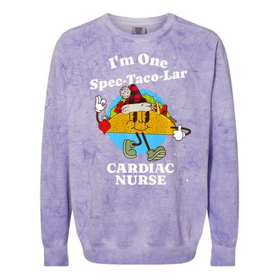 Cardiac Nurse Christmas Funny Taco Pun Cardiology Quote Colorblast Crewneck Sweatshirt