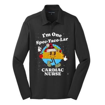 Cardiac Nurse Christmas Funny Taco Pun Cardiology Quote Silk Touch Performance Long Sleeve Polo