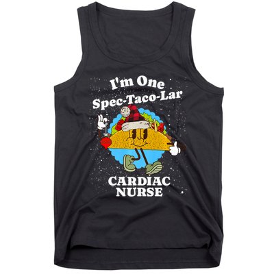 Cardiac Nurse Christmas Funny Taco Pun Cardiology Quote Tank Top