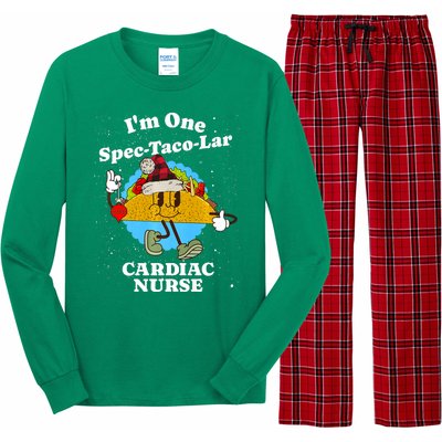 Cardiac Nurse Christmas Funny Taco Pun Cardiology Quote Long Sleeve Pajama Set