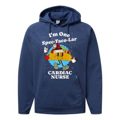 Cardiac Nurse Christmas Funny Taco Pun Cardiology Quote Performance Fleece Hoodie