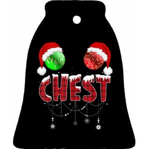 Chest Nuts Christmas Shirt Funny Matching Couple Chestnuts Ceramic Bell Ornament