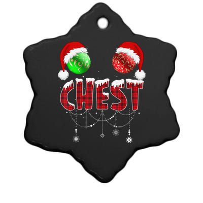 Chest Nuts Christmas Shirt Funny Matching Couple Chestnuts Ceramic Star Ornament