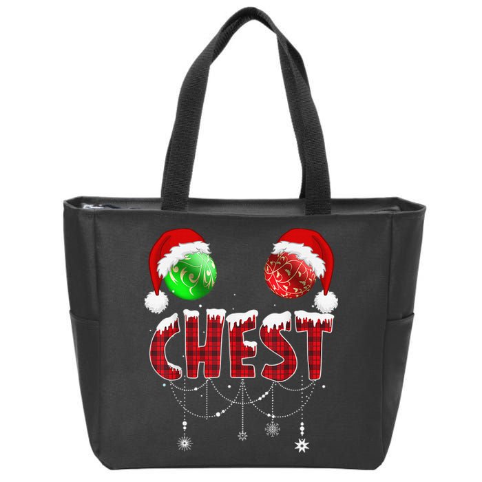 Chest Nuts Christmas Shirt Funny Matching Couple Chestnuts Zip Tote Bag