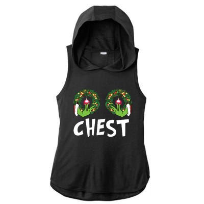 Chest Nuts Christmas Shirts Funny Matching Couple Chest Nuts Ladies PosiCharge Tri-Blend Wicking Draft Hoodie Tank